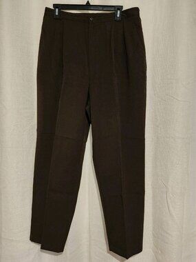 Vintage Women's Pants Pleated Brown Size 18W